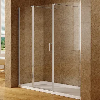 Душевая дверь Aquanet Cinetic AE12-N-120H190U-CT + AE12-F-90H190U-CT 254244 210 см стекло прозрачное профиль хром