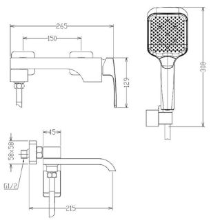 Смеситель для ванны Raglo R02.30.06 чёрный