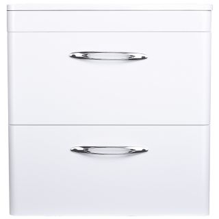 Тумба подвесная под раковину Style Line "Каре 60" СС-00002268  (2 ящ.) Люкс белая, PLUS