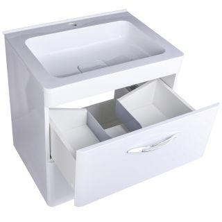 Тумба подвесная под раковину Style Line "Каре 60" СС-00002268  (2 ящ.) Люкс белая, PLUS