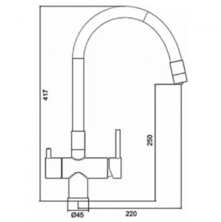 Смеситель для кухни Gappo G4398-30 под фильтр с гибким изливом серый/хром