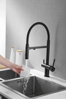 Смеситель для кухни Rose R958H чёрный матовый