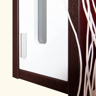 Зеркальный шкаф с подсветкой Бриклаер Бали 4627125411823 правый 62 см венге/белый