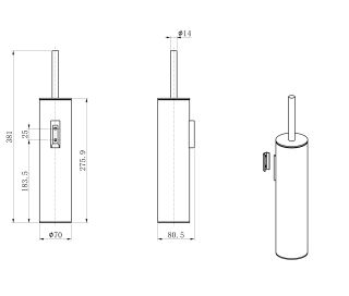 Туалетный ёршик в комплекте Wonzon & Woghand WW-V4601-CR хром