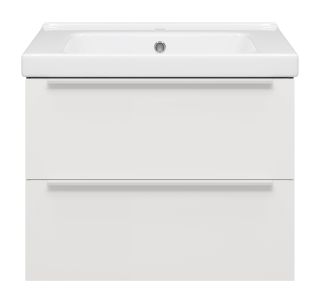 Подвесная тумба под раковину Misty Карат 65см белый/дуб Галифакс олово