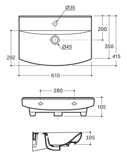 Раковина Керамин Клермонт 60 см