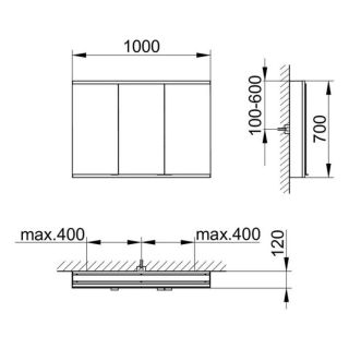 Зеркальный шкаф для ванны Keuco Royal Modular 800311100000300 100 см