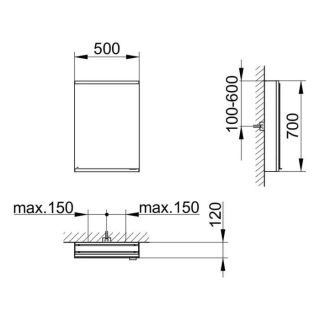 Зеркальный шкаф Keuco Royal Modular 800011050000100 50 см