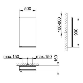 Зеркальный шкаф Keuco Royal Modular 800111051100100 50 см