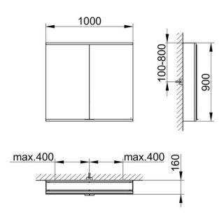 Зеркальный шкаф Keuco Royal Modular 800211101100300 100 см