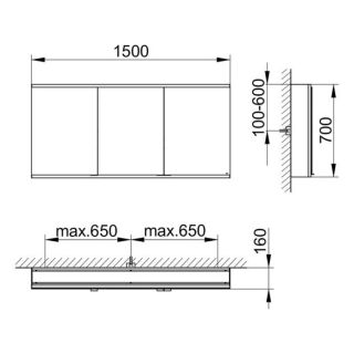Зеркальный шкаф Keuco Royal Modular 800301150100200 150 см