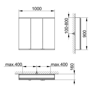 Зеркальный шкаф Keuco Royal Modular 800311101100300 100 см