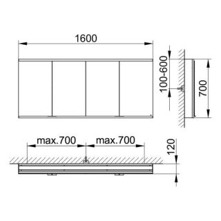 Зеркальный шкаф Keuco Royal Modular 800411160000400 160 см
