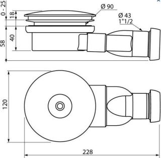 Слив для акриловых и литьевых поддонов Good Door КО00588