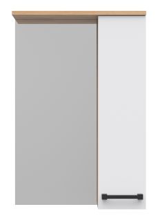 Зеркальный шкаф Misty Крафт 50см правый белый/дуб крафт золотой