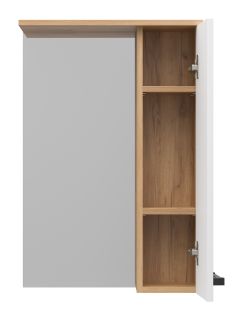 Зеркальный шкаф Misty Крафт 50см правый белый/дуб крафт золотой