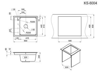 Мойка кухонная Granula Kitchen Space 6004, ШВАРЦ