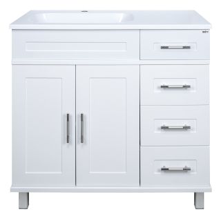 Напольная тумба под раковину Misty Купер 90см левая белый