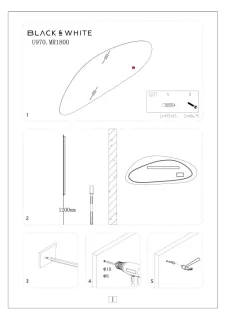 Зеркало Black&White Universe 970.MR1800	 180 см