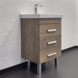 Тумба с раковиной Comforty Никосия 00-00018024 50 см дуб темный