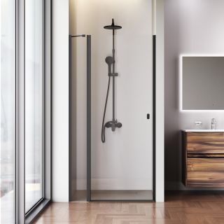 Душевая дверь  AM.PM Sunny W87G-100-1P-BT прозрачное стекло профиль черный матовый 100x190