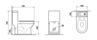 Комбоунитаз Laguraty 8074 A с раковиной функцией биде гигиеническим душем и смесителем белый