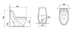 Унитаз-моноблок Laguraty 2160 AС G с функцией биде золото