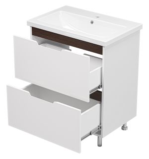 Напольная тумба под раковину Misty Лайм 70см белый/венге