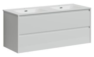 Подвесная тумба под двойную раковину Sancos Libra LB120-2W 120см белый глянец