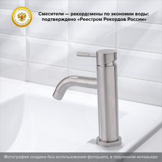 Смеситель для раковины РМС SUS128-001F нержавеющая сталь