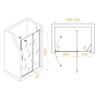 Душевая дверь RGW LE-004 351200412-11 120см хром