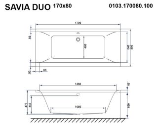 Акриловая ванна Whitecross Savia Duo 0103.170080.100 170x80см белый глянец