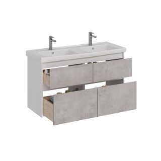 Тумба под раковину Lemark Combi LM03C125T-Beton 120 см белый глянец