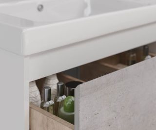 Тумба под раковину Lemark Combi LM03C125T-Beton 120 см белый глянец