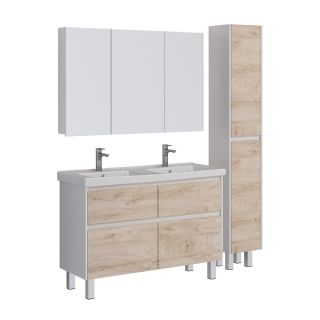 Тумба под раковину Lemark Combi LM03C125T-dub 120 см белый глянец