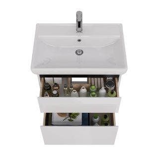 Тумба под раковину Lemark Combi LM03C70T-black 70 см белый глянец черный