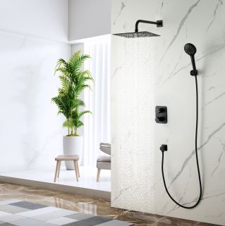 Душевой комплект Lemark Bronx LM3749BL с термостатом чёрный