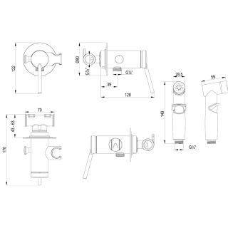 Гигиенический душ со смесителем Lemark Minima LM3819C хром