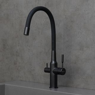 Смеситель для кухни Lemark Expert LM5083BL-Black с подключением к фильтру с питьевой водой чёрный