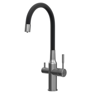 Смеситель для кухни Lemark Expert LM5083GMN-Black с подключением к фильтру с питьевой водой чёрный/графит