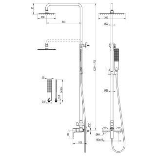 Душевая стойка Lemark Ursus LM7260BG брашированное золото