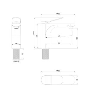 Смеситель для раковины Wonzon & Woghand WW-XH-010-BG брашированное золото