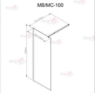 Душевая перегородка AvaCan MB100 MT чёрный