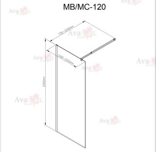 Душевая перегородка AvaCan MB120 MT чёрный