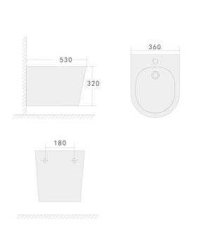 Биде подвесной Boheme Avva new 973-B-BIDET чёрный матовый