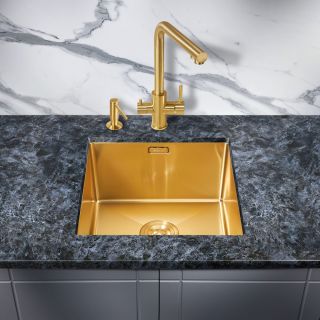 Мойка для кухни Milacio Denia 44 Steel MC.77438 брашированное золото