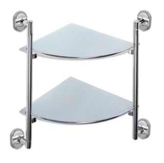 Полка стеклянная угловая Haiba HB1907-2 хром