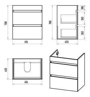 Напольная тумба под раковину Misty Мира 65см белый