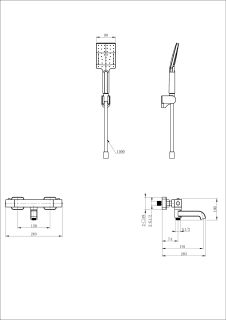 Смеситель для ванны с душем Wonzon & Woghand Stay 3 WW-B2026-A1-MW с термостатом белый матовый