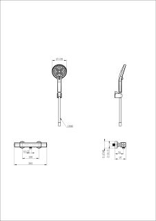 Смеситель для душа Wonzon & Woghand Stay 2 WW-B2016-A-BGG с термостатом тёмный графит